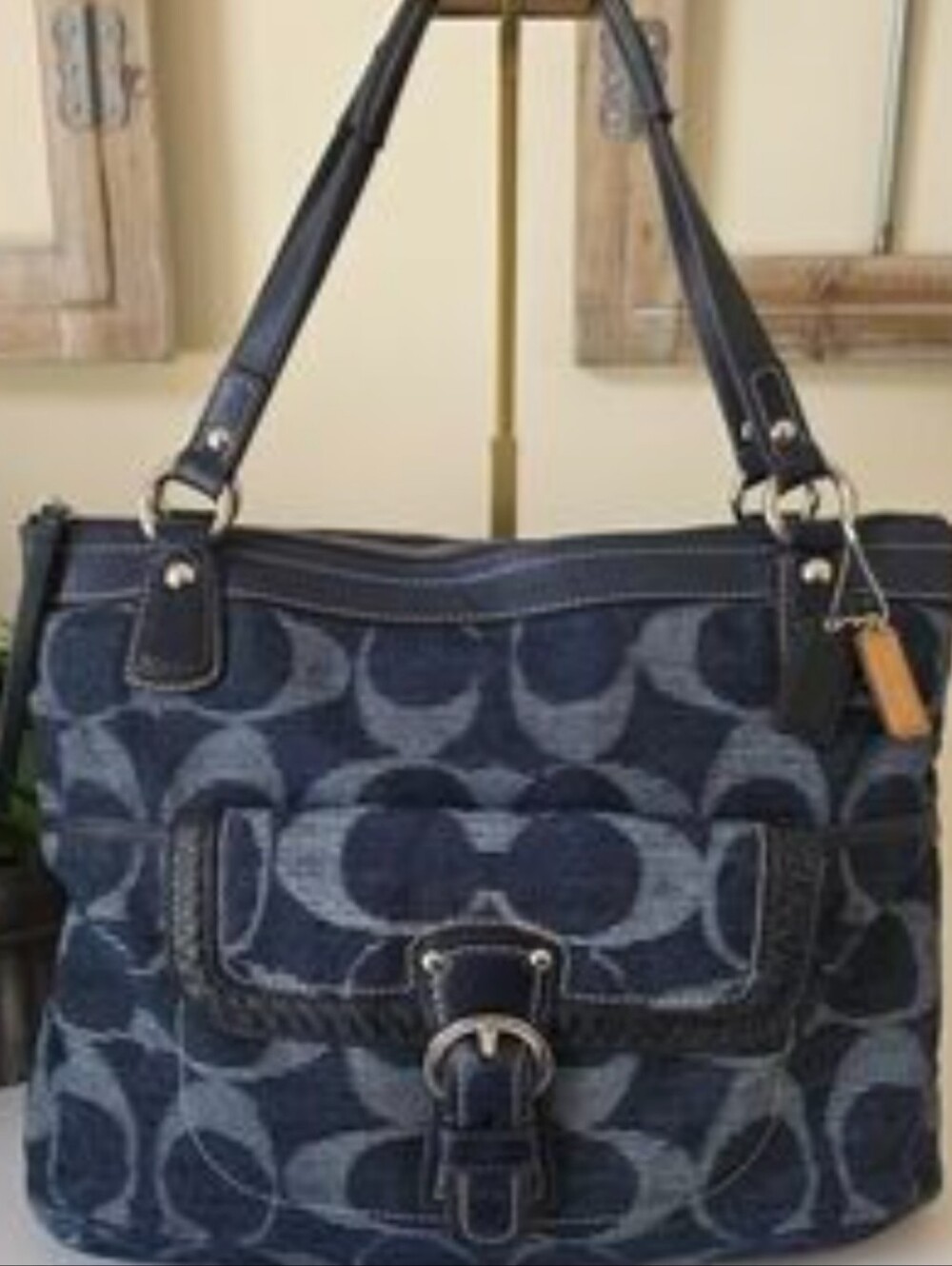 RARE Coach Denim Signature Shoulder Bag